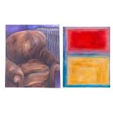 1970s Modernist Oil on Canvas Paintings (2)