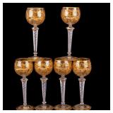 Bohemian Moser Wine Glasses (6)