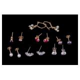 14K Gold Stud and Drop Earrings