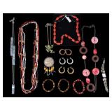 Coral, Sterling, & Costume Jewelry