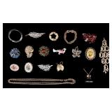 Vintage, Rhinestone, Costume Jewelry Brooches, Art