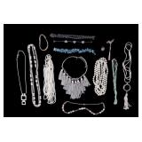 Silver Tone, Faux Pearl, Glass, + Costume Jewelry