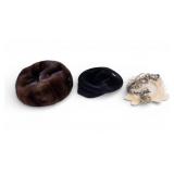 Vintage Beaver Fur Cap, Velour Fur Cap, Lace