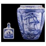 Delft Ceramic Wall Plaque, Large Delft Vase