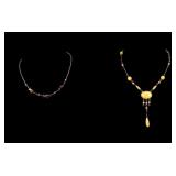 Victorian Enamel and Art Glass Necklaces