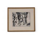 Rosenburg Signed "Mill Town" Intaglio Signed Print