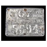 Vintage 1934 PA Hunting License