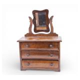 Miniature Oak Dresser w/ Swing Mirror