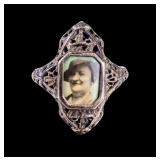 Art Deco Sterling Navette Sweetheart Ring