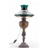 Cast Metal & Brass Figural Table Lamp