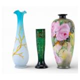 Satin Art Glass Vase, Bud Vases