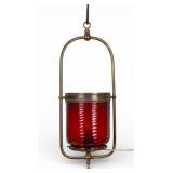Early Hanging Light, Cherry Glass Swirl Shade