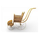 Antique Wicker Doll Carriage