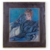 Framed Pastel Portrait of Woman