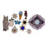 Slag Glass & Stained Glass Figural Items