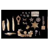 Vintage Police & Military Badges, Buckle, More