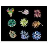 Vintage Rhinestone and Enamel Brooches