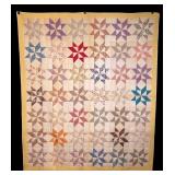 Hand Made Vintage Eight Point Star Quilt