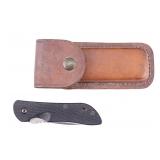 Benchmade USA Folding Knife with Leather Sheath