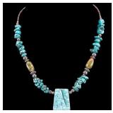 Howlite, Unakite, and Sterling Necklace