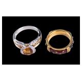 Joan Rivers Gold Tone and Victoria Wieck 925 Rings