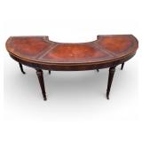 Leather Top Mahogany Semi-Circle Coffee Table