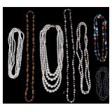 7 Necklaces FWC Pearls, Art Glass plus