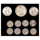 U.S. Coins Morgan Dollar, Ben Half Dollars & Jeff