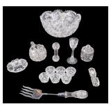 Early Cut Crystal Bowl, Salts, Tableware