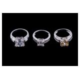 3 Sterling Silver Rings