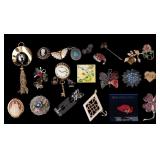 Eclectic Brooch Pendant & Pin Collection