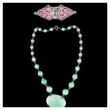 Victorian Peking Necklace and Art Deco Brooch