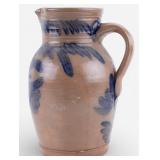 Antique York, Maine Stoneware Pitcher, Cobalt Dec.