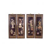 Chinese Hardstone and Lacquer Wall Panels
