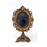 Antique Cast Metal Victorian Vanity Mirror