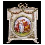 19C Hand-Painted Porcelain Plaque, Kaufmann