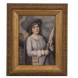 Watercolor Portrait, Maximilien E. Sand (19th C)