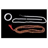 Chinese Mala Prayer Beads, White Hardstone