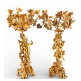19 C French Gilt Bronze Louis XVI Style Candelabra