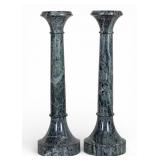 Italian Green Marble Candelabra Pedestals (2)