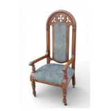 Antique Carved High Back Wooden Chair