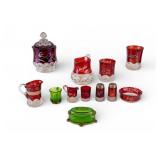 Red & Green Souvenir Glass