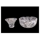 Cut Crystal Two-Piece Footed Centerpiece Bowl
