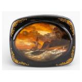 Russian Palekh Lacquered Keepsake Box