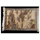 Chinese Silk on Silk Pictorial Tapestry/Rug