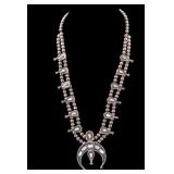 Native American Turquoise Squash Blossom Necklace