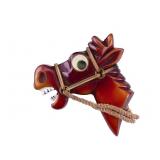 Bakelite Horse Head Brooch