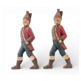 Antique Cast Iron Hessian Soldier Andiron Fronts