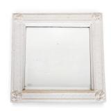 Antique White Washed Square Mirror