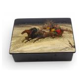 Russian Palekh Lacquered Keepsake Box